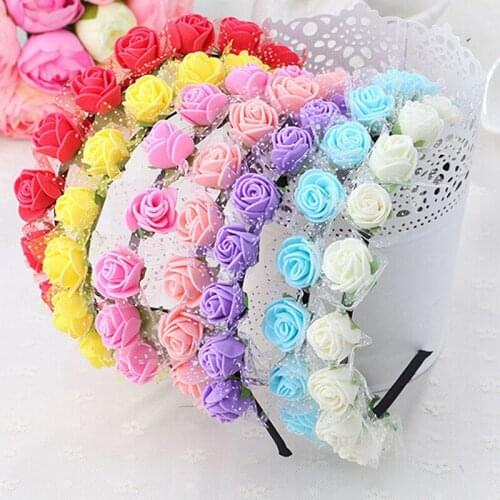 Richkeda store new 2021 Flower girls Wreath Little Maid Of Honor Brides Headband Graceful High Quality Exquisite