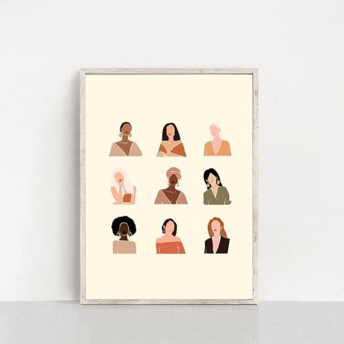 Feminist Poster Girl Power Art Prints Girls Empowered Powerful Women Modern Wall Art Canvas Painting Picture Woman Room Decor