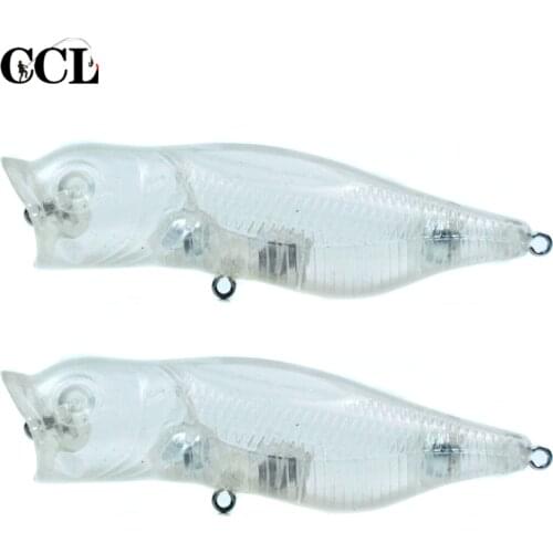 CCLTBA 15pcs/lot Hard Popper Blank Body Float Fishing Lures 8.5cm 14.5g Unpainted Topwater Popper Bait Wobbler Fishing Tackle