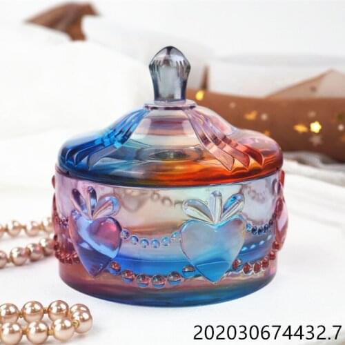 Diy Crystal drips epoxy Resin storage box lovely heart cup jewelry box mirror