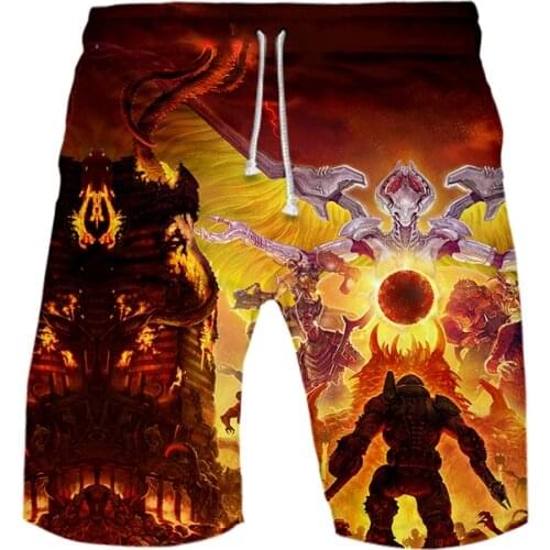 Mens 3D Doom Eternal 3D Board Shorts Trunks Summer New Quick Dry Beach Swiming Shorts Men Kids Hip Hop Short Pants Beach clothes