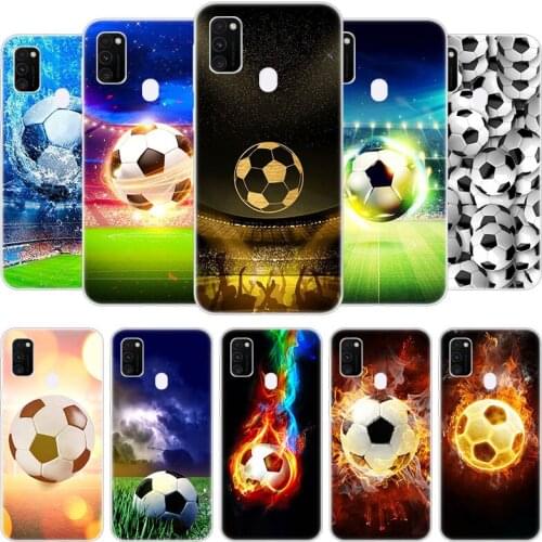 Football Soccer ball Case for Samsung Galaxy F41 M01 Core M02S M12 M21S M30S M31S M42 M51 M62 A6 A7 A8 Plus 2018 Silicone Cover
