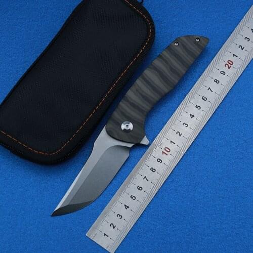 LEMIFSHE Flipper Hokkaido M390 blade folding knife Titanium 3D handle outdoor camping hunting pocket fruit Knives EDC tools