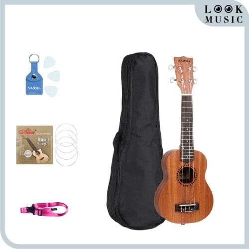 NAOMI Soprano Ukulele Beginner 21 inch Sapele Ukalalee Hawaiian Guitar Ukeleles for Kids Beginners Adults w Gig Bag Tuner Capo