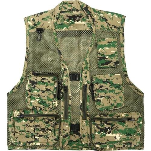 Outdoor vest camouflage multi-pocket mesh breathable homme Waistcoat tactical vest photography Sleeveless Jacket wholesale