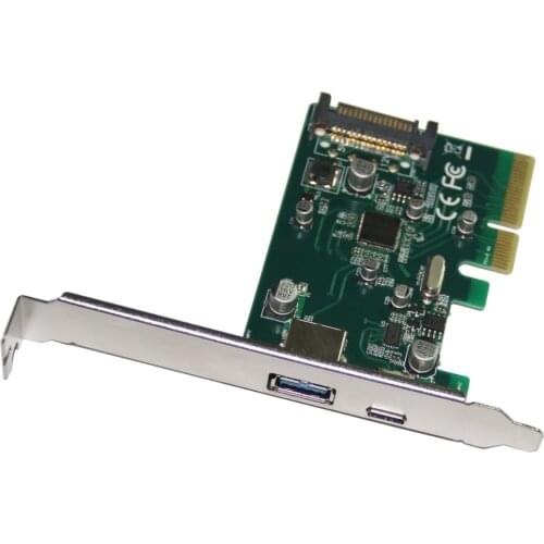 10Gbps USB 3.1 Type-A + Type-C PCI-e Controller Card PCI Express 4x to USB3.1 Type C + A Converter Adapter