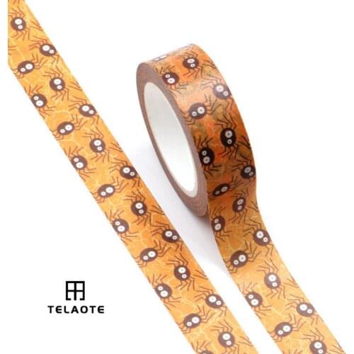 10mx15mm Spider Halloween Washi Tape DIY Craft Wrapping Tape Halloween Decorative Tape Assorted for Halloween Festival Craft