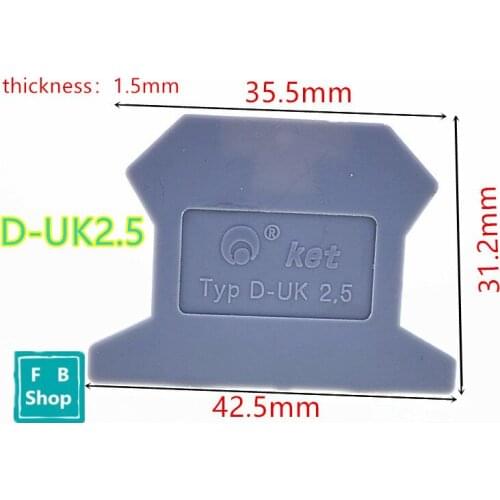 10PCS D-UK2.5 baffle side plate sealing plate terminal cover parts high quality flame retardant