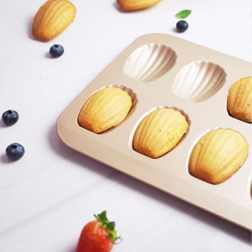 12Cup Nonstick Madeleine Pan Shell Shaped Carbon Steel Mold Baking Mould Tools