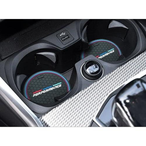 2PCS Car Cup Holder Mats for BMW F10 F11 F07 E60 E61 F01 G11 F25 G01 G26 G02 F15 G05 E70 F16 G06 M 525 540 740 730 625 620 218