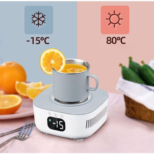 2 in 1 Cooler Cup Mug Heater Beer Bottle Can Soda Drinks Cooling Mug Beverage Cooler Samrt Thermostatic Coaster Cup 220V
