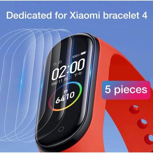 5PCS Protective Film For Xiaomi Mi Band 4 Smart Wristband Bracelet Full Screen Protector Hydrogel Film Not Tempered Glass