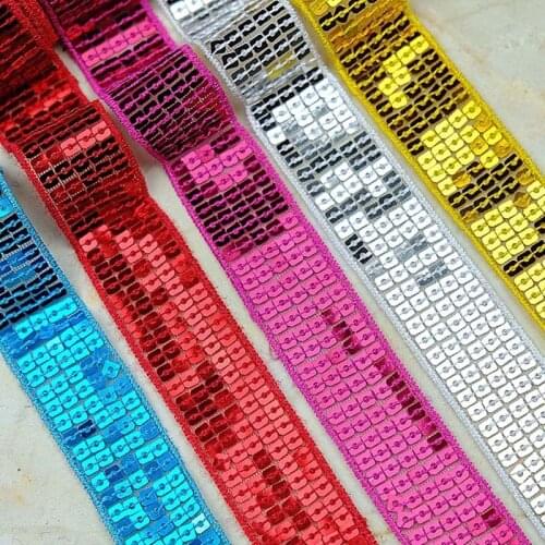 5Yard Solid Color Sequin Ribbon Textile Diy Sewing Dress Decoration Accessories Apparel Sewing Fabric Home Textile Sequin Ribbon