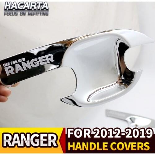 Free Shiping FOR 2012-2019 RANGER Door Handle bowl cover ABS chrome outside handle cover RANGER WILDTRAK accessories