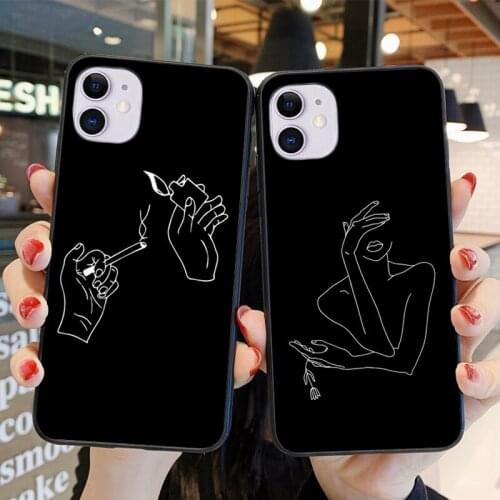 Line Design Pattern Phone Case For iPhone 11 12 Pro Max 6 6s 7 8 Plus X XR XS SE 2020 Shell Soft TPU Camera Protection Cover