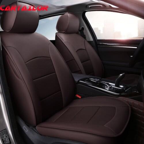 CARTAILOR Genuine Leather Cover Seat for Peugeot 4008 Car Seat Covers & Supports Cowhide Black Auto Seats Cover Protection Set