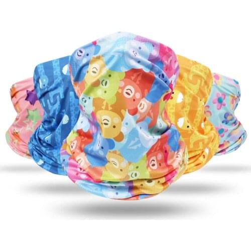 Childrens Multifunctional Outdoor Sport Scarf Neck Warmer Scarf Girls Cycling Face Scarf Boys Cartoon Warm Bicycle Headband