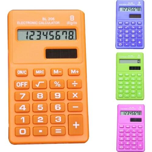 Candy Color 8 Digits Pocket Mini Electronic Calculator Students Office Supplies
