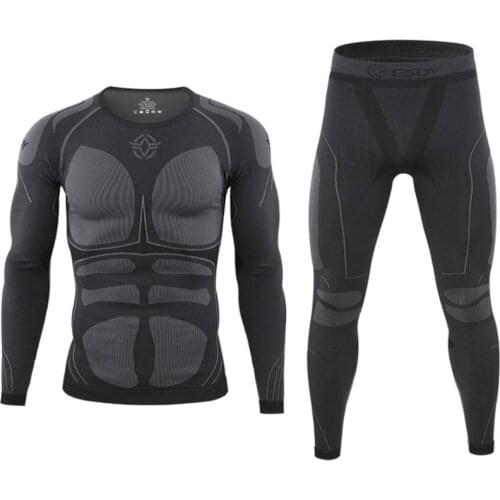 Tactical Thermal Underwear Sets Winter Function Breathable Training Cycling Thermo Underwear Fitness Muscle Seamless Long Johns