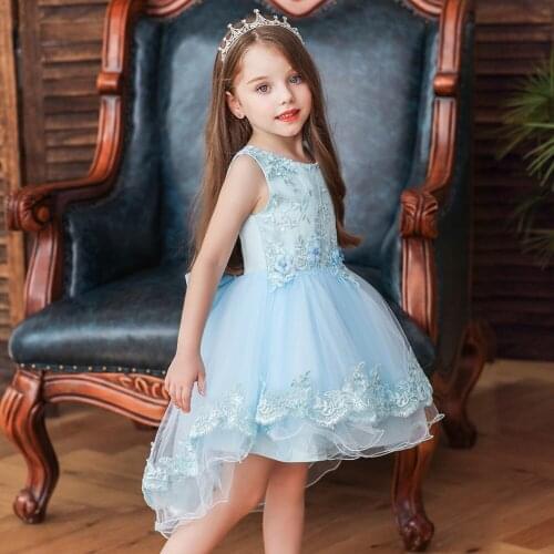 Summer Tutu Flower Girl Dress Princess Lace Dress Girls' Tail Dresses Wedding Events Birthday Party Costumes Children Clothing