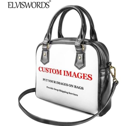 ELVISWORDS Hot Fashion 3D Customize Picture/Logo Women Shoulder Handbag Brand Design PU Leather Bags Ladies Casual Bolsos Mujer