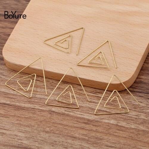 BoYuTe (100 Pieces/Lot) 0.6*32MM Metal Brass Triangle Shaped Wire Materials Hand Made Diy Jewelry Accessories Parts