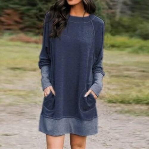 Fashion Women Clothing Vintage Casual Elegant Mini Dress 2021 Spiring Autumn Dresses Womens Loose Color Matching Stitching New