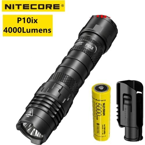 NITECORE P10ix Powerful Tactical Flashlight 4000Lumens USB Rechargeable 4 x CREE XP-L2 V6 LED With 18650 5000mAh Battery