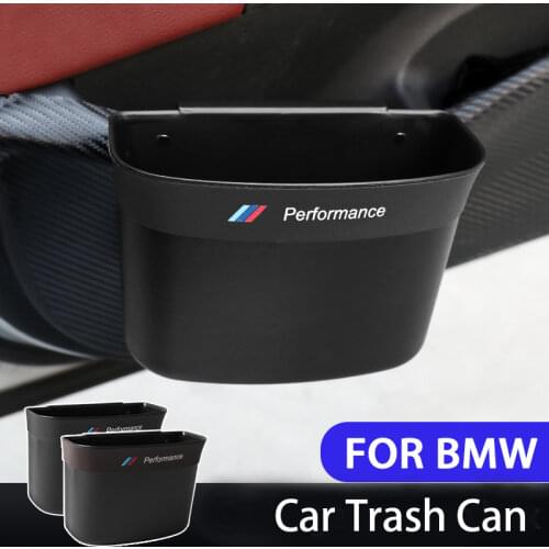 Car Trash Can Storage Bin for BMW Garbage Bin Dust Case Box Black ABS Organizer Bag Auto Interior Accessories Easy Clean