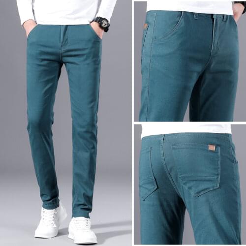 Mens Trousers Spring Autumn Casual Pants Sports Slimming 2020 New Straight Tube Small Leg Trousers 28-38 Men Pants