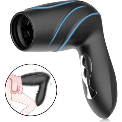 Blowjob Sucking Pussy Male Masturbator Vibrator Sex Toys for Men Penis Delay Trainer Automatic Oral Climax Sex Glans Stimulator