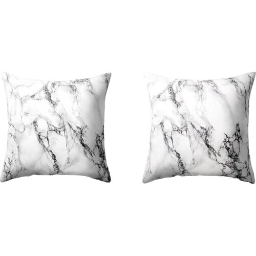 Set of 2 Marble Square Pillow Case Comfortable Cushion Cover 45cmx45cm Gifts