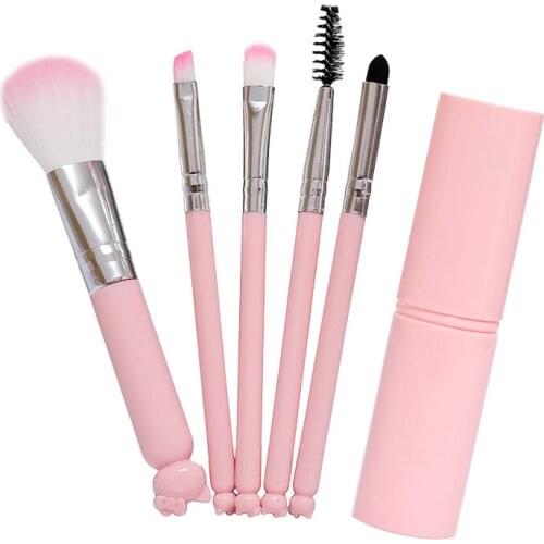5 Pcs Barreled Portable Soft Makeup Brushes Set Eye Shadow Foundation Powder Eyelash Lip Concealer Blush Make Up Brush Set