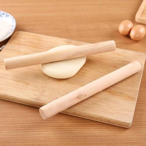 Natural Wooden Rolling Pin Fondant Cake Decoration Kitchen Tool Durable Non Stick Dough Roller LX7419