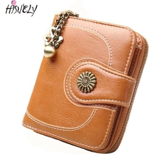 2021 New Fashion Oil wax Women Wallet solid color 3Fold PU Leather Wallet short Ladies Clutch Coin Phone Purse luxury