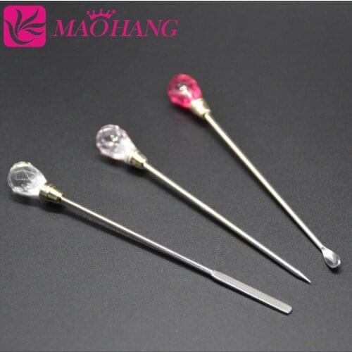 MAOHANG 40pcs/lot New Arrival Nail Art Tools Glitter Crystal Powder Gel Spoon Stirring Rod Tool