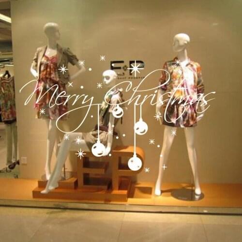 New Year Merry Christmas Wall Sticker Windows papel mural adhesivo kids room kitchen toilet Decor Home Shop Decals