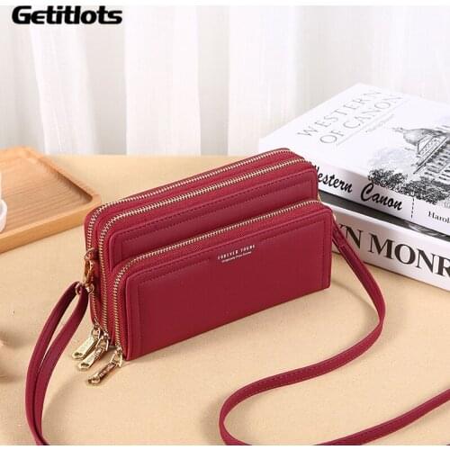 New Stylish Wallet Women Shoulder Bag High Quality Zipper Clutch Large Capacity Fashion Square Messenger Bag Mobile Phone Bag