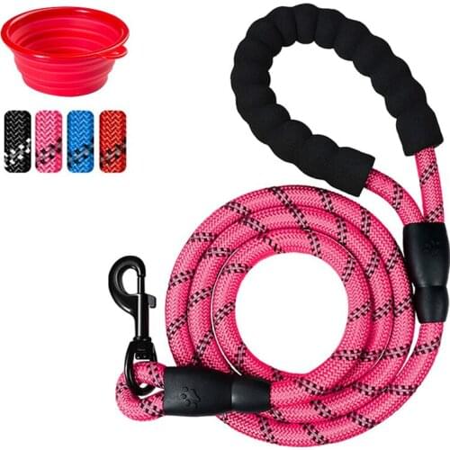2Pcs/Set Solid Color Reflective Nylon Pet Vest Harness Safety Mesh Chest Strap Collar with Collapsible Dog Bowl Pet Supplies
