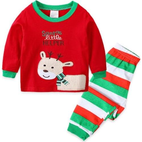 Autumn Winter Baby Cartoon Sleepwear Christmas Boys Pyjamas Girls Pajamas Home Clothing Sets Childrens Pijamas Kids Nightwear