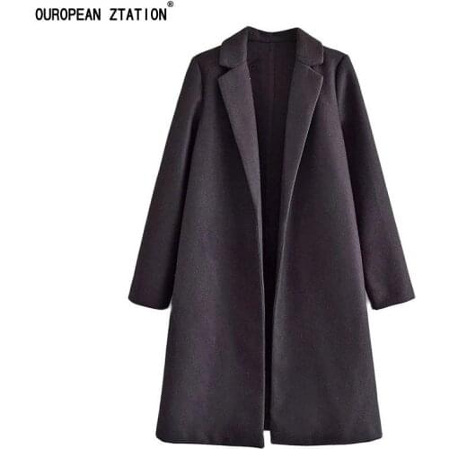 OUROPEAN ZTATION Womens Long Coats
