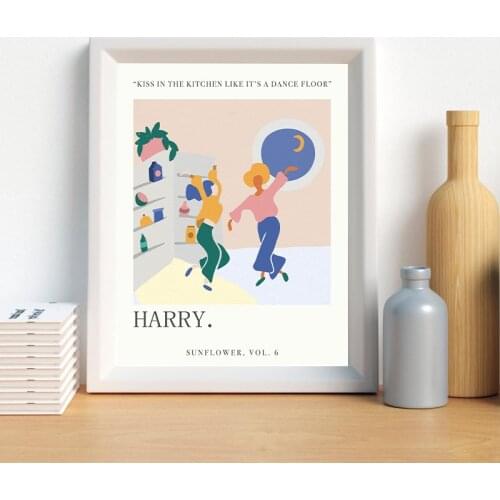 Pop Singer Harry Sunflower Music Poster Fine Line Album Prints Wall Art Picture Canvas Painting Bedroom Living Room Home Decor