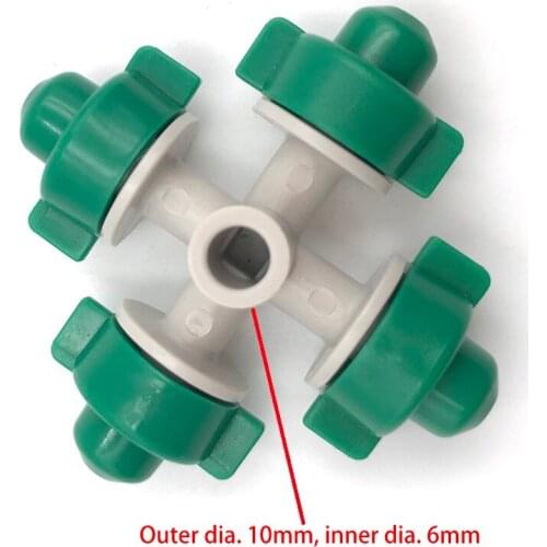 10pcs Atomization Nozzle Water Control Sprayer DIY Micro Drip Irrigation Plant Self Garden Mist Sprinkler Four Green Nozzles