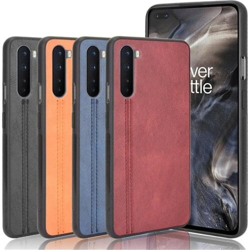 For OnePlus Nord Case Luxury Calfskin PU Leather lines Hard Back Cover Case For OnePlus Nord OnePlusNord Full Phone Cases