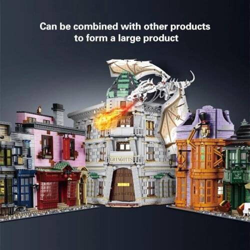 Harrys Series Gringotts Diagon Alley Bank MOC 032101 Street View Builbing Blocks Brick Kids Educational Toys Birthday Gift