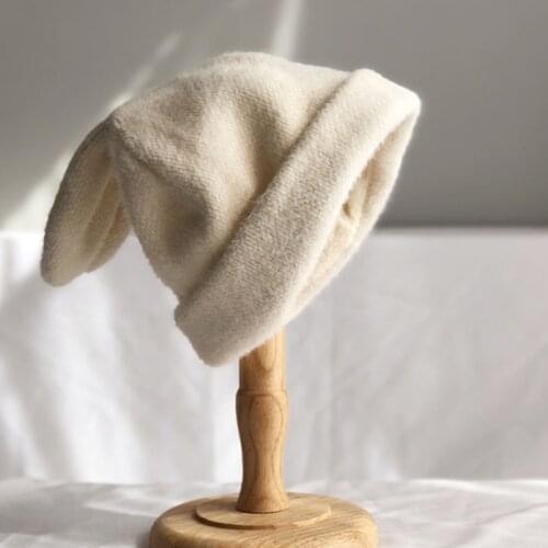 Hat For Women rabbit ears rabbit fur Beanies hat women autumn and winter knitted wool hat winter warm Korean version hat
