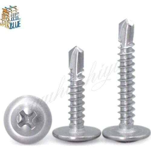 50pcs M4.2 Dovetail Screw 410 Stainless Steel Head Drilling Screws Countersunk Head Self Drilling Screws Cross Drill Tail Screws