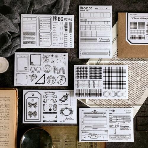 Vintage Functional Seal Time Planner Stamp Tickets Tag Decoration Rubber Stamp Set for DIY Scrapbook Decoration Embossing