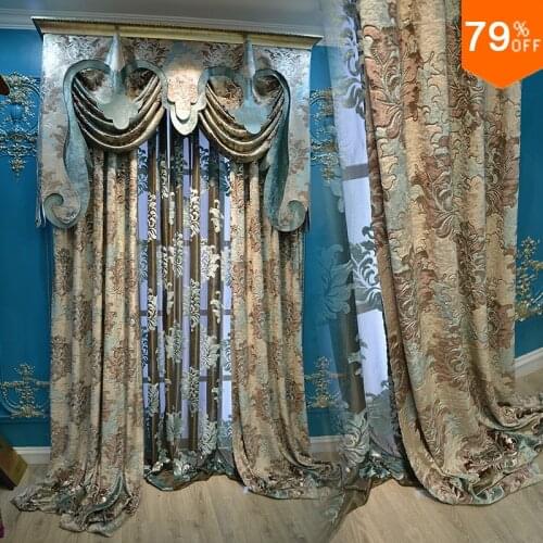 Baroque magic hotel Room valance extreme luxury curtain for living room dinning Room holy London hotel Kings Curtain maga Room