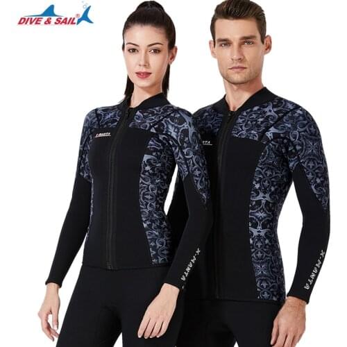 DIVE&SAIL 3MM Women Neoprene Profession Elastic Diving Jacket And Long Pants Are Sold Separately Bodysuit Zipper Coat Trousers